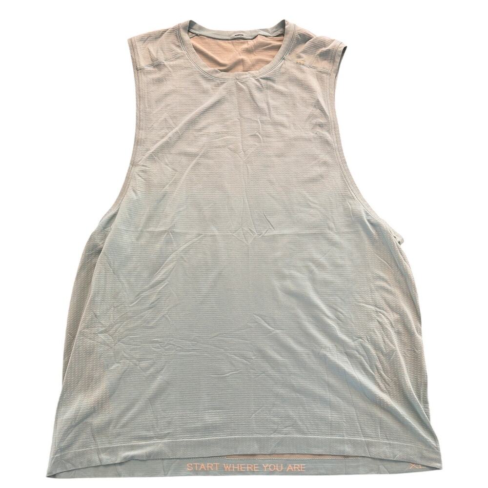 Lululemon Men’s XL Sleeveless Tank Top Light Blue Athletic Workout Running